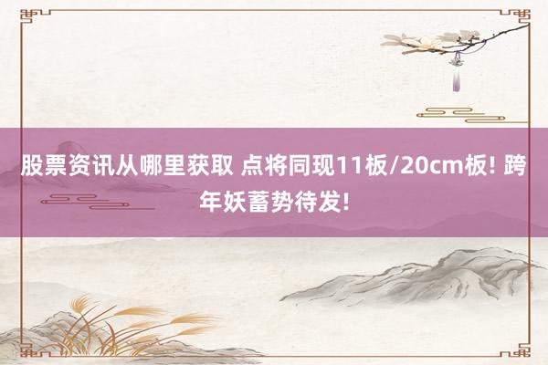 股票资讯从哪里获取 点将同现11板/20cm板! 跨年妖蓄势待发!