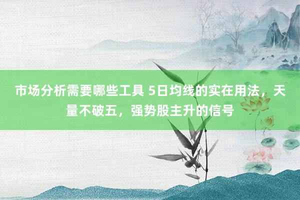 市场分析需要哪些工具 5日均线的实在用法，天量不破五，强势股主升的信号