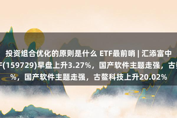 投资组合优化的原则是什么 ETF最前哨 | 汇添富中证沪港深互联网ETF(159729)早盘上升3.27%，国产软件主题走强，古鳌科技上升20.02%