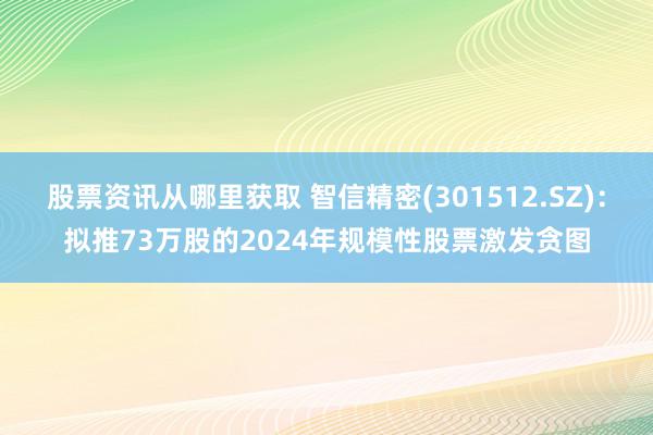 股票资讯从哪里获取 智信精密(301512.SZ)：拟推73万股的2024年规模性股票激发贪图