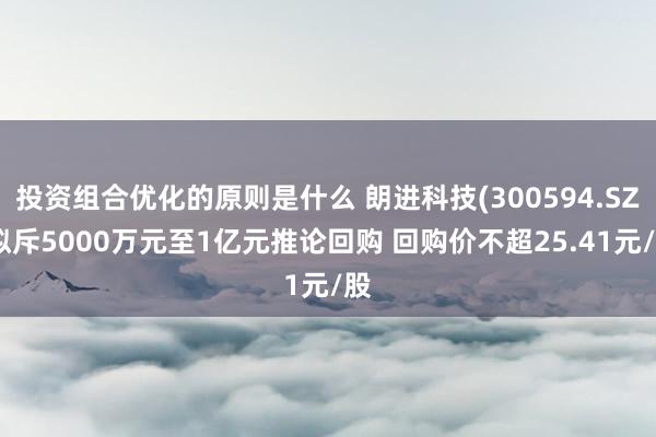 投资组合优化的原则是什么 朗进科技(300594.SZ)拟斥5000万元至1亿元推论回购 回购价不超25.41元/股