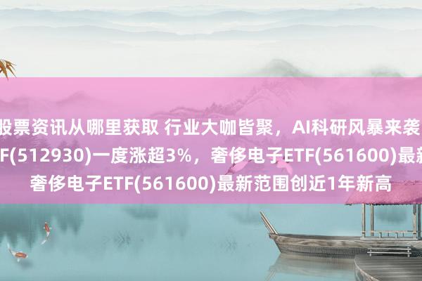 股票资讯从哪里获取 行业大咖皆聚，AI科研风暴来袭！AI东谈主工智能ETF(512930)一度涨超3%，奢侈电子ETF(561600)最新范围创近1年新高