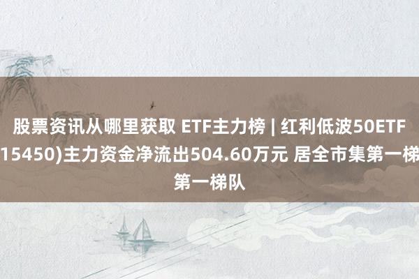 股票资讯从哪里获取 ETF主力榜 | 红利低波50ETF(515450)主力资金净流出504.60万元 居全市集第一梯队