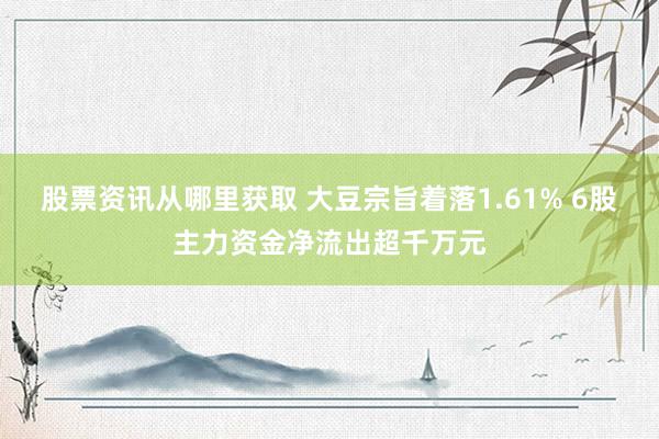 股票资讯从哪里获取 大豆宗旨着落1.61% 6股主力资金净流出超千万元