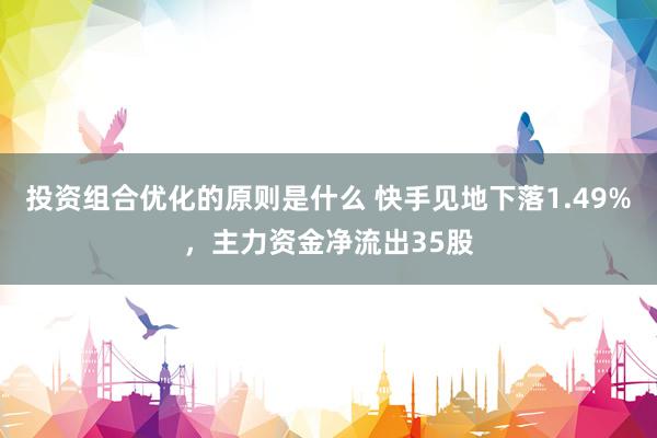 投资组合优化的原则是什么 快手见地下落1.49%，主力资金净流出35股