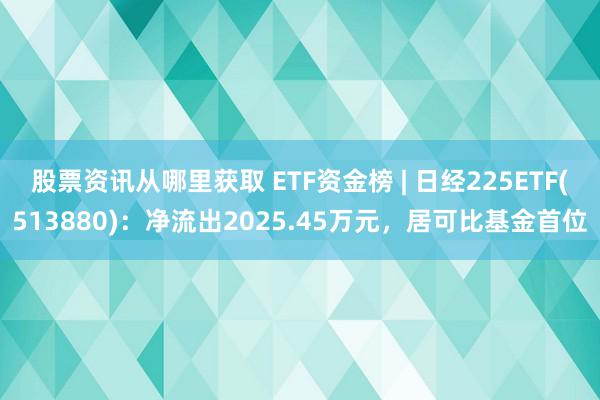 股票资讯从哪里获取 ETF资金榜 | 日经225ETF(513880)：净流出2025.45万元，居可比基金首位