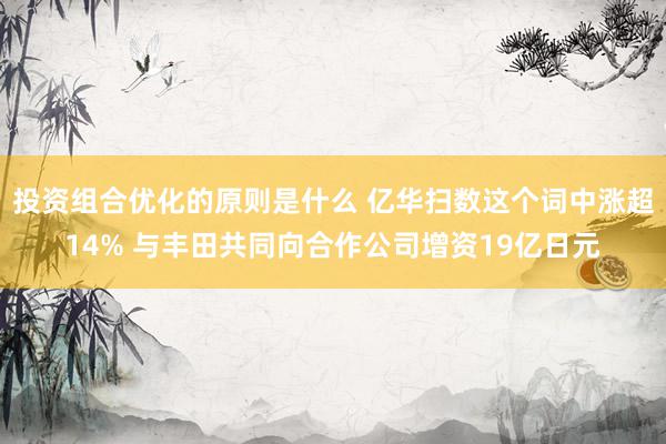 投资组合优化的原则是什么 亿华扫数这个词中涨超14% 与丰田共同向合作公司增资19亿日元