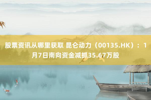 股票资讯从哪里获取 昆仑动力（00135.HK）：1月7日南向资金减抓35.67万股