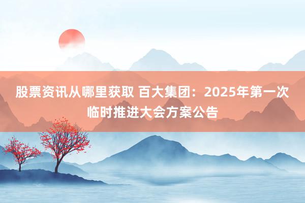 股票资讯从哪里获取 百大集团：2025年第一次临时推进大会方案公告