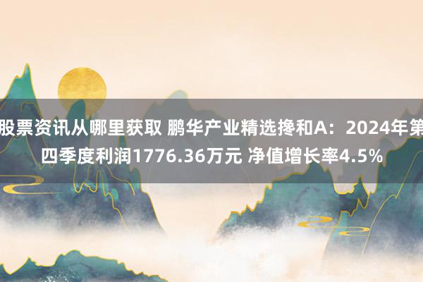 股票资讯从哪里获取 鹏华产业精选搀和A：2024年第四季度利润1776.36万元 净值增长率4.5%