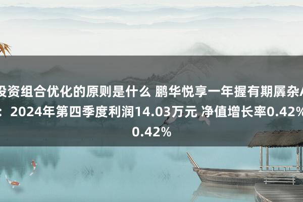 投资组合优化的原则是什么 鹏华悦享一年握有期羼杂A：2024年第四季度利润14.03万元 净值增长率0.42%