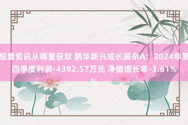 股票资讯从哪里获取 鹏华新兴成长羼杂A：2024年第四季度利润-4392.57万元 净值增长率-3.61%