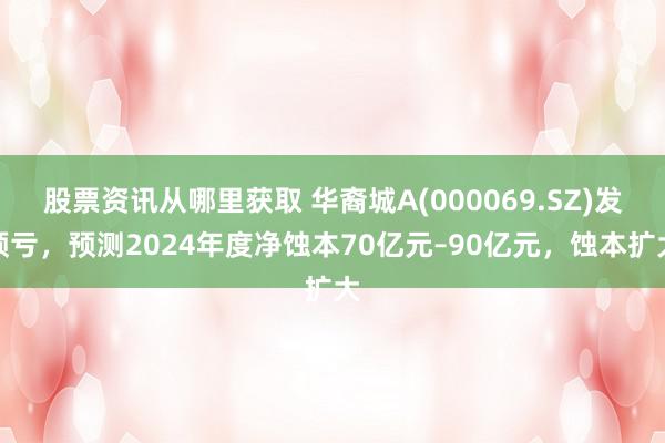 股票资讯从哪里获取 华裔城A(000069.SZ)发预亏，预测2024年度净蚀本70亿元–90亿元，蚀本扩大