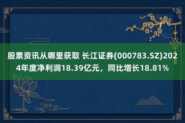 股票资讯从哪里获取 长江证券(000783.SZ)2024年度净利润18.39亿元，同比增长18.81%