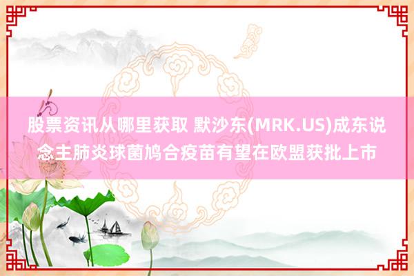 股票资讯从哪里获取 默沙东(MRK.US)成东说念主肺炎球菌鸠合疫苗有望在欧盟获批上市