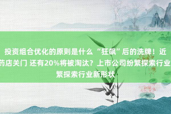 投资组合优化的原则是什么 “狂飙”后的洗牌！近4万家药店关门 还有20%将被淘汰？上市公司纷繁探索行业新形状