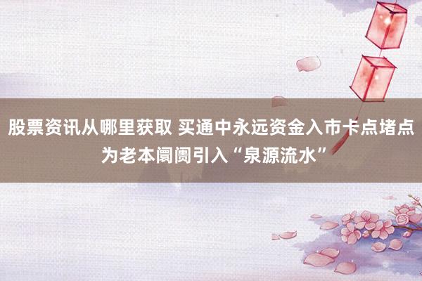 股票资讯从哪里获取 买通中永远资金入市卡点堵点 为老本阛阓引入“泉源流水”