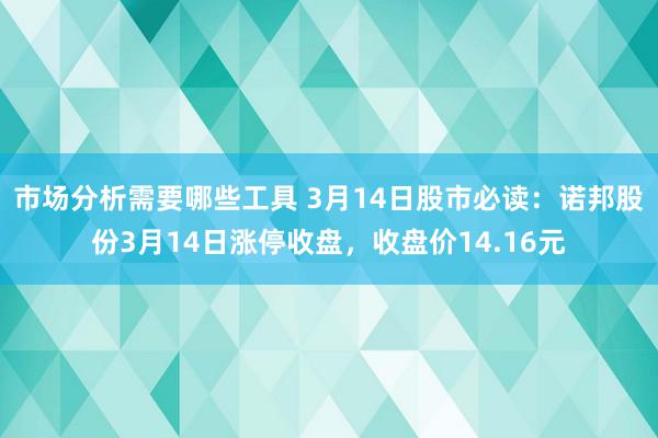 市场分析需要哪些工具 3月14日股市必读：诺邦股份3月14日涨停收盘，收盘价14.16元